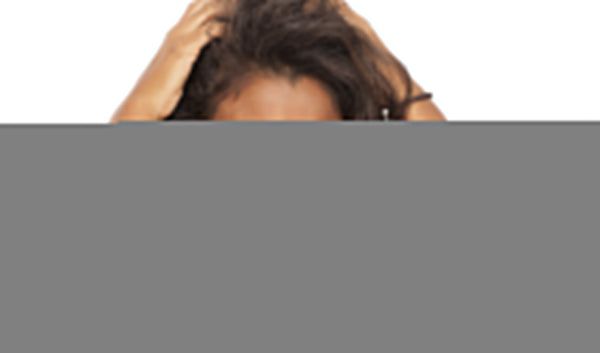 Woman holding her hair