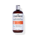 Curly hair conditioning wash bottle with Curlesmith branding on a white background