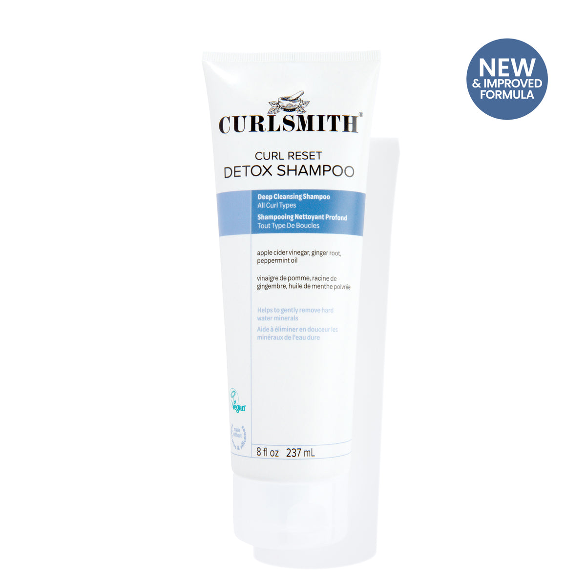 Curlsmith Curl Reset Detox Shampoo bottle on a white background