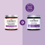 Two jars of Curlsmith Multi-Tasking Conditioner on a purple background with a 'Same Great Product, New Look' label.